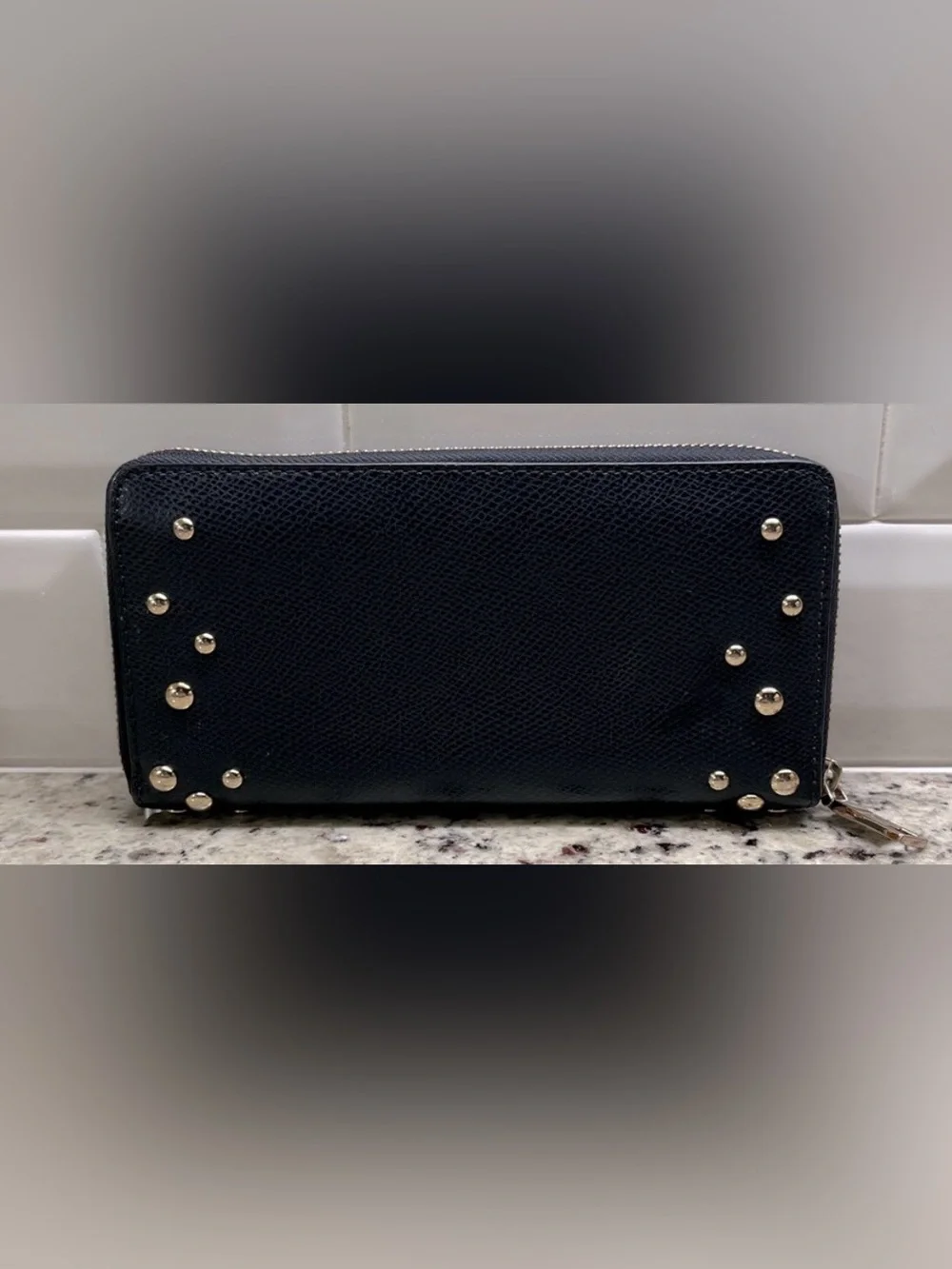 COACH Navy Blue Pebble Leather Gold Stud Dreamer and Wallet Set - Picture 5 of 16